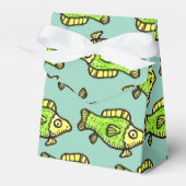 Funny Cartoon Green Fish Drawing Favor Boxes フェイバーボックス (正面サイド)
