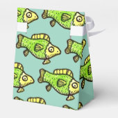 Funny Cartoon Green Fish Drawing Favor Boxes フェイバーボックス (裏面サイド)