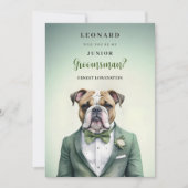 Funny Cartoon Humanoide Bulldog JR Groomsman (正面)