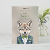 Funny Cartoon Humanoide Young Wolf Ring Bearer (スタンド正面)