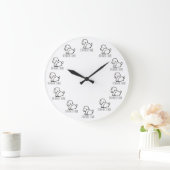 Funny Cartoon Hungry Dog Dinner Time Clock ラージ壁時計 (ホーム)