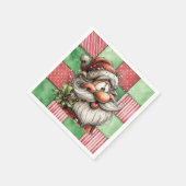 Funny Cartoon Laughing Santa スタンダードカクテルナプキン (角)