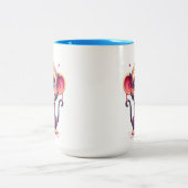 Funny Cartoon Paint Splatter Monkey Mug ツートーンマグカップ (中央)