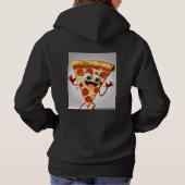 Funny Cartoon Pizza Slice T-Shirt - Cute Anthropom パーカ (裏面)