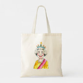 Funny Cartoon Queen Elizabeth II Royal Portrait トートバッグ (裏面)