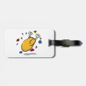 Funny Cartoon Roast Chicken Falling ラゲッジタグ (裏面横)