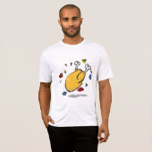 Funny Cartoon Roast Chicken Falling Tシャツ (正面フル)