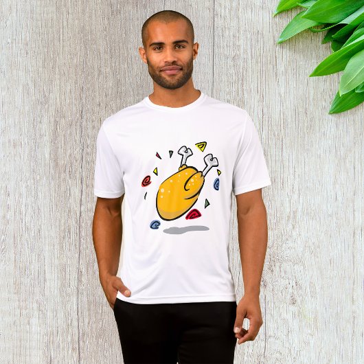 Funny Cartoon Roast Chicken Falling Tシャツ