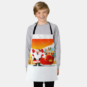 Funny Cartoon Santa Claus エプロン (着用した状態)