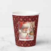 Funny Cartoon Santa Rudolph Holiday Paper Cups 紙コップ (裏面)