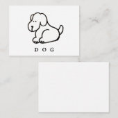 Funny Cartoon Sitting Dog ノートカード (正面/裏面)