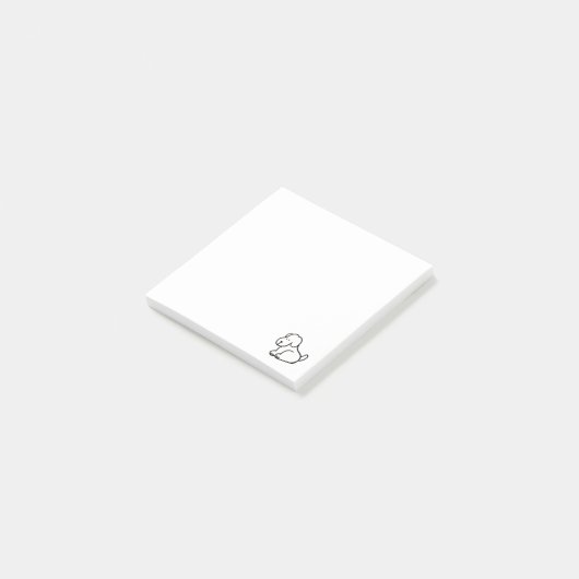 Funny Cartoon Sitting Dog ポストイット (アングル)