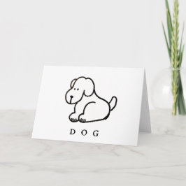 Funny Cartoon Sitting Dog Folded Greeting Card カード