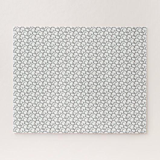 Funny Cartoon Sitting Dogs ジグソーパズル (横)