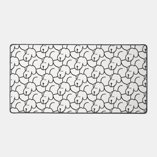 Funny Cartoon Sitting Dogs Desk Mat デスクマット (正面)