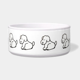 Funny Cartoon Sitting Dogs Pet Bowl ボウル