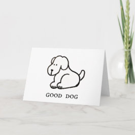 Funny Cartoon Sitting Good Dog Greeting Card カード