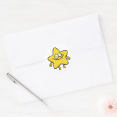 Funny Cartoon Star Character Sticker ラウンドシール (封筒)