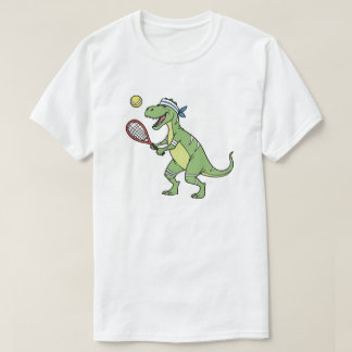 Funny Cartoon T-Rex Playing Tennis Dinosaur Tシャツ