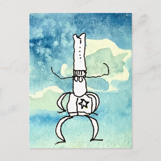 Funny Cartoon Texas Cowboy  ポストカード (正面)