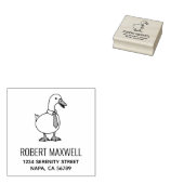 Funny Cartoon White Duck Pet Necktie Address ラバースタンプ (押印)