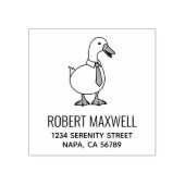 Funny Cartoon White Duck Pet Necktie Address ラバースタンプ (インプリント)