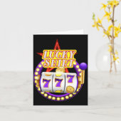 Funny Casino Slot Machine Jackt Lucky  カード (黄色い花)