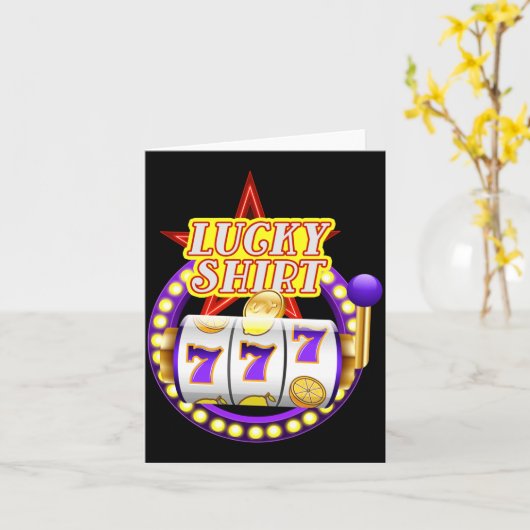 Funny Casino Slot Machine Jackt Lucky  カード (黄色い花)