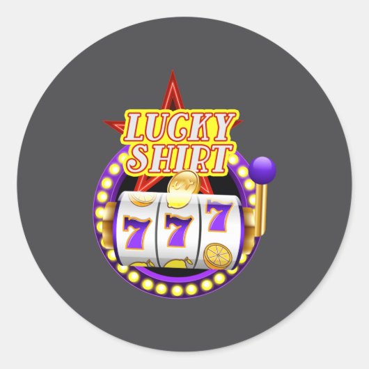 Funny Casino Slot Machine Jackt Lucky  ラウンドシール (正面)