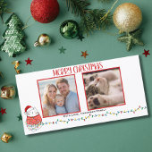 Funny Cat 2 Photo Meowy Christmas Custom  シーズンカード