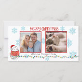 Funny Cat 2 Photo Meowy Christmas Custom  シーズンカード (正面)