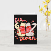 Funny Cat 67 Meme Six Seven Gen Alpha Slang Valent カード (黄色い花)