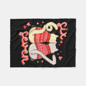 Funny Cat 67 Meme Six Seven Gen Alpha Slang Valent フリースブランケット (正面(横))