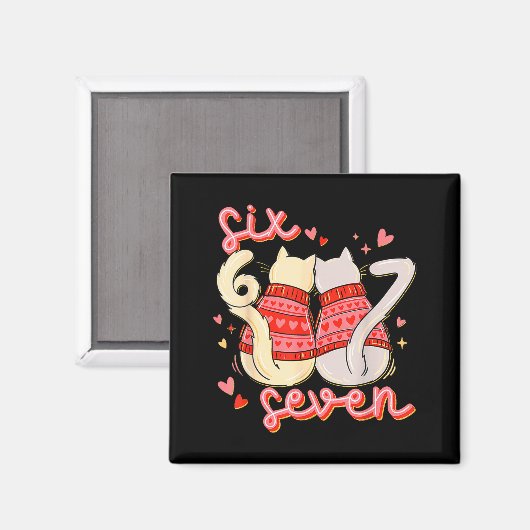 Funny Cat 67 Meme Six Seven Gen Alpha Slang Valent マグネット (正面/裏面)