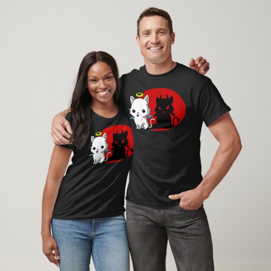 Funny Cat Angel Outside Devil Inside Comic Shirt Tシャツ (ユニセックス)