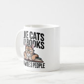 Funny Cat Antisocial Kitty Introvert Book Lover コーヒーマグカップ (正面左)