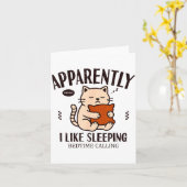 Funny Cat Apparently, I Like Sleeng  カード (黄色い花)