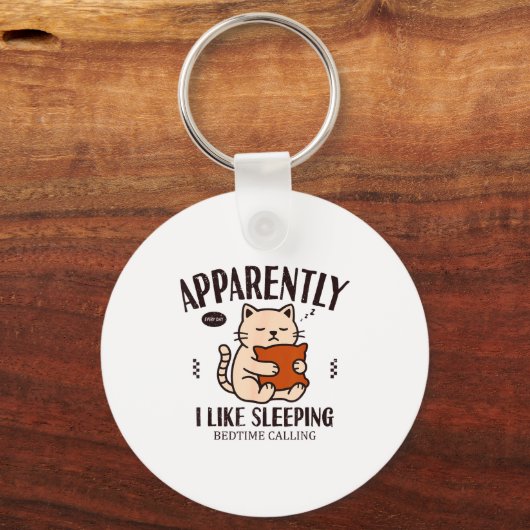 Funny Cat Apparently, I Like Sleeng  キーホルダー (正面)