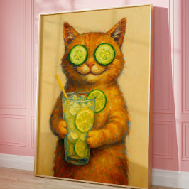 Funny Cat art, Funny Relaxing Cat ポスター
