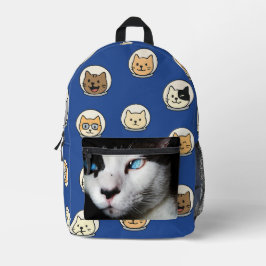 Funny Cat Backpack With Custom Photo Option プリントバックパック