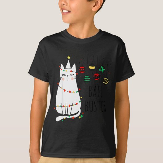 Funny Cat Ball Buster Christmas Humor  Tシャツ (正面)