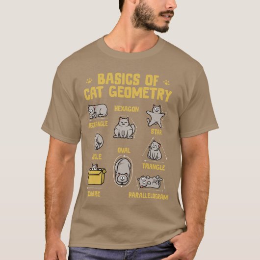 Funny Cat Basics Cat Geometry Matheacher Cat Owner Tシャツ (正面)