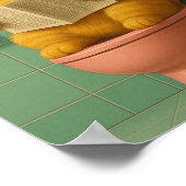 Funny Cat Bathroom Trendy Wall Art ポスター (角)