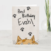Funny Cat Birthday Card, From the Cat カード (正面)