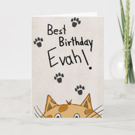 Funny Cat Birthday Card, From the Cat カード