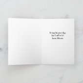 Funny Cat Birthday Card, From the Cat カード (内部)
