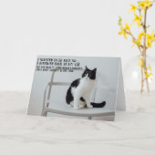 Funny Cat Birthday Greeting Card カード (黄色い花)