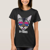 Funny Cat Bisexual Bifurious Bi Pride Tシャツ (正面)