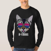 Funny Cat Bisexual Bifurious Bi Pride Tシャツ (正面)