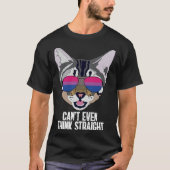 Funny Cat Bisexual Can't Even Think Straight Bi Pr Tシャツ (正面)